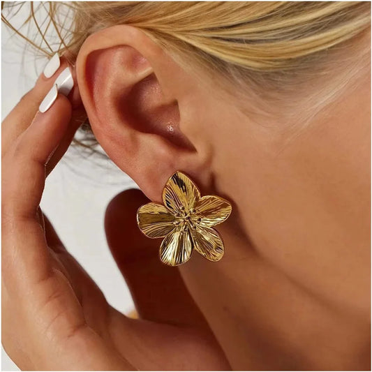 Gold Flower Earrings